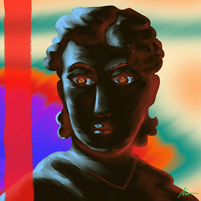 "Living Statue" abstract animation art branding color pencil cover design digital painting draw dream illustration motion graphics music portrait static motion water ink