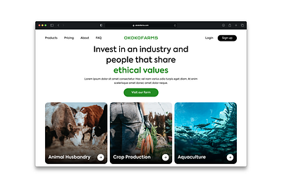 Organic Farm Website agriculture animals branding design farm ui uidesign uiux userexperience ux website