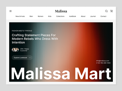 Malissa Shop application brand website creative design ecommerce fashion fashion shop illustration landing page design luxury website minimal design minimal website minimalist product wwebsite shop shop website store uiux user experience web