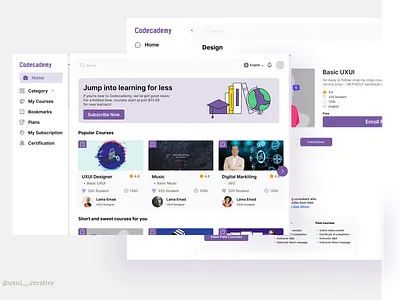Educational Website UI Design – Learn Anywhere, Anytime clean interface courseplatform creative portfolio design educationalwebsite graphic design hotel booking onlinelearning studentdashboard ui uiux webdesign websitedesign