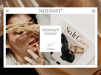 NIZHNIST' - ECOMMERCE JEWELRY WEBSITE catalog design system design thinking e commerce graphic design jewelry minimalist shop ui ux web design website wix