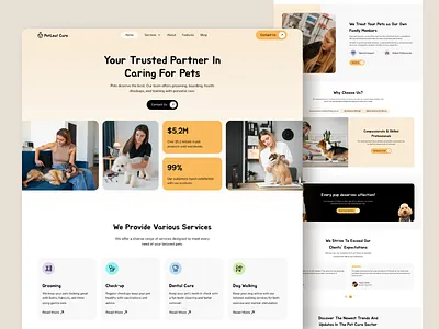 🐾 Pet Care Website Design animal health care animals health care animation branding e commerce web design grooming health landing page pet services petcare website website design