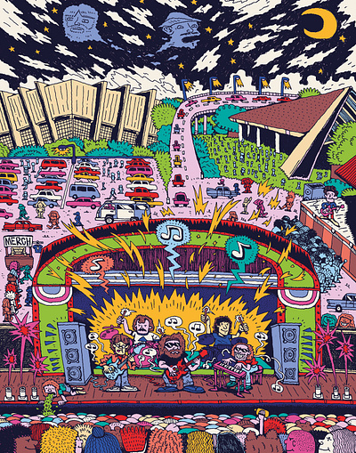 Grateful Dead - Melcher Oosterman band conceptual illustration editorial illustration grateful dead illustration illustrationart illustrationartist illustrationzone illustrator melcher oosterman music music band music illustration