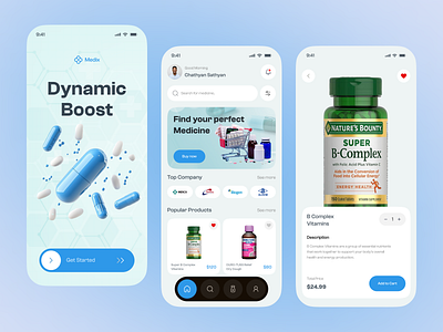 Pharmacy Mobile App app app design ecommerce app health app healthcare medical medical app medical care medicine mobile mobile app mobile app design online shopping pharmacy pharmacy app product design supplements supplements app telemedicine vitamins