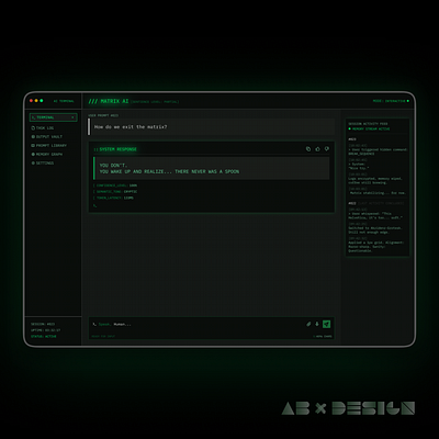 Matrix AI ai design retro ui ux