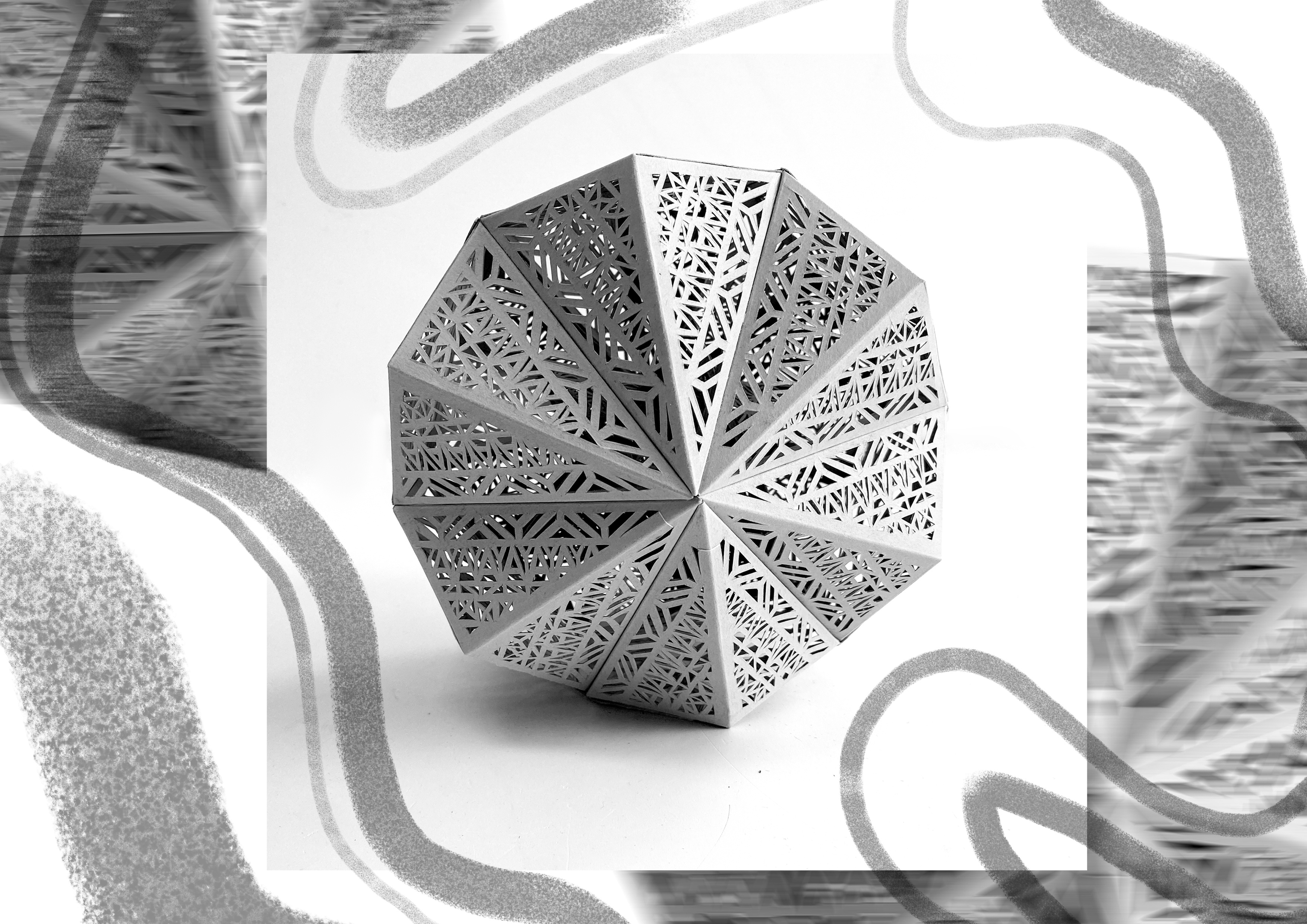 Example of "THREE-DIMENSIONAL COMPOSITION OF GEOMETRIC BODIES"
