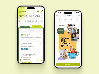 Habits App - Habits app habits illustration interface mobile app tracker ui ux web