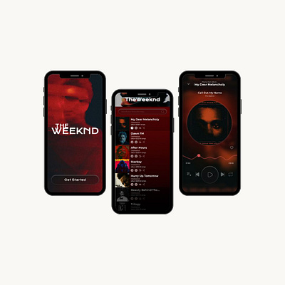 The weeknd music app Ui app branding design graphic design illustration logo typography ui ui ux ux