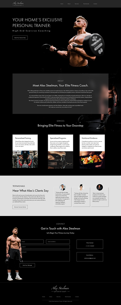 Website design for personal trainers uxui