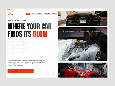 VividWash - Website design for car wash company! car care car detailing car services cars carwash graphic design landing page landing page design minimal modern ui ux web design website design
