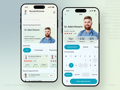 Doctor Appointment Booking App app design app ui consulting app doctor app doctor appointment doctor appointment app fahim healthcare healthcare app healthtech medtech medtech app mobile app mobile app design online consulting online doctor telemedicine telemedicine app ui design virtual doctor