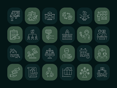 Estate Planning Icons Set assets contract document estate finance icons insurance law legal management minimal ownership planning property tax trust vector wealth will