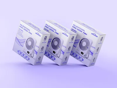 "SilentCool Desk Fan Packaging Design – Minimal & Modern Look" 3d box mockup box design box packaging branding design consumer product desk fan desk fan box design dribbble shots electronics packaging fan packaging graphic design mini fan mockup design modern design package design packaging design packaging mockup product packaging retail packaging tech packaging