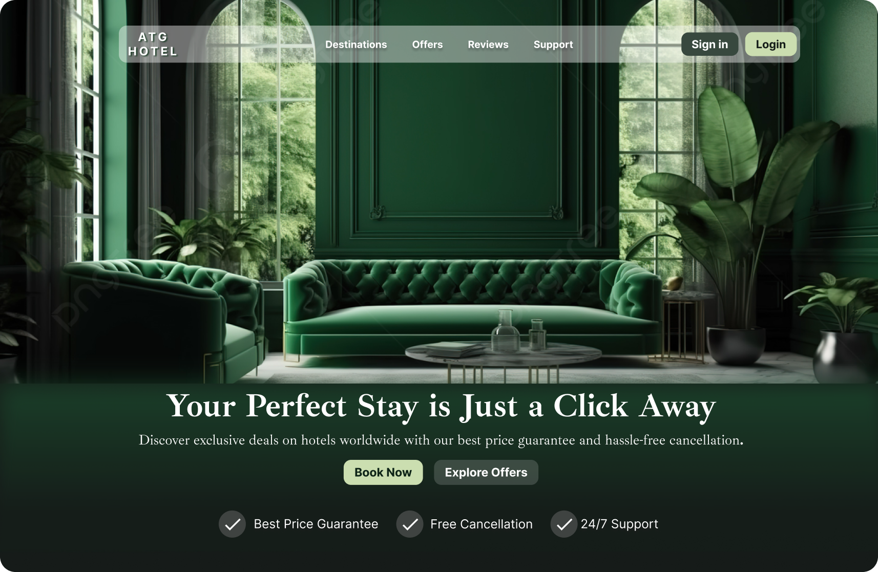 Example of Minimal Hotel Web Design 