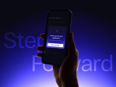 BrainShells: Application Confirmation UI – Dark Mode, Mobile ai ai design ai startup app clean confirmation dark mode landing landing page landing page design mobile mobile ui mockup purple recruitment ui ux web design website website design