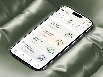 Mobile App UI/UX – Daily Wellness Mental Health Tracker adhd ai app design calendar calmness figma graphic design health healthcare illustration iosapp meditation mental health mobile app design mobile ui progress soft colors tracker uiuxdesign wellness