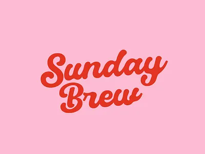 Sunday Brew Coffee/Cafe Branding brand identity brand identity designer branding cafe branding coffee brand identity coffee branding coffee logo graphic design illustration logo logo design logo designer packaging design pink logo retro retro logo script logo
