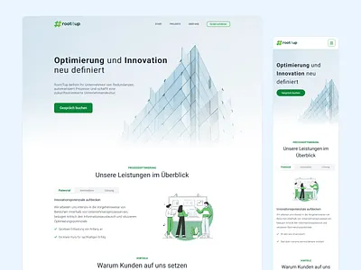 Redesign Landing Page clean design consukting cta section hero section illusration interface interface design landing page mobile modern ui navigation responsive design tabbar topbar ui uiux ux web