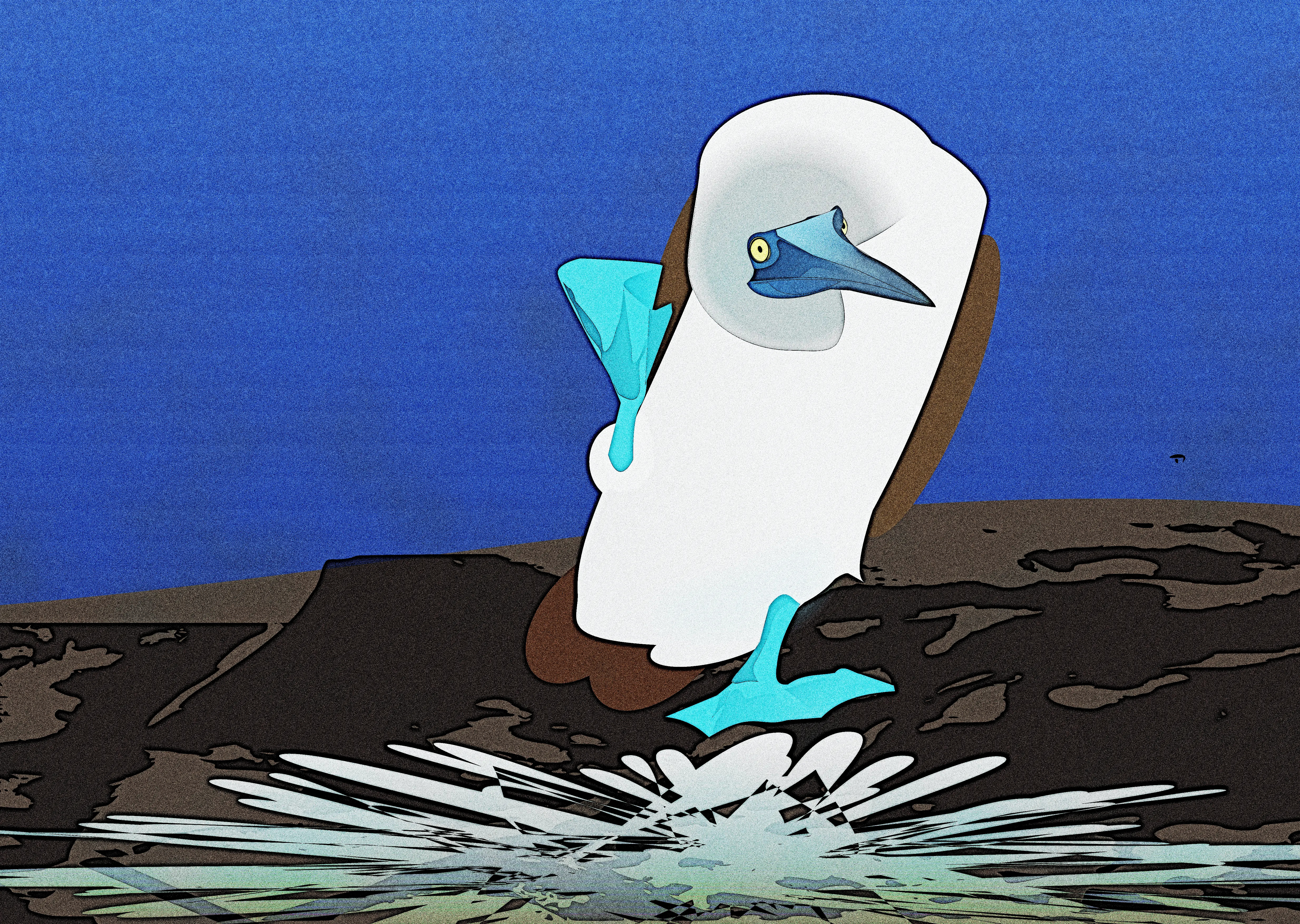 booby scratch blue blue footed booby booby doodle illustration noise scratch shunte88 vector