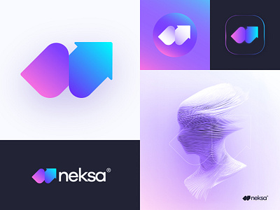 Folding Arrow Transformation Logo Concept for Ai, SaaS and Tech 3d a abs ai arrow blockchain future geometric gradient growth innovative letter n modern morph n logo next progress saas simple transform
