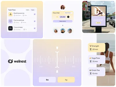 Welnest | Healthcare | Wellness app branding design system health healthplatform landing page logo design logo type medical minimal telemedicine ui kit uiux design visual identity webdesign wellness branding wellness ui