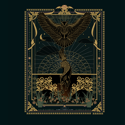 Le Hibou, Le Renard Et Le Lapin: The Owl, The Fox & The Rabbit animal detail flower fox illustration intricate kansas landscape lines mcpherson ornate owl rabbit