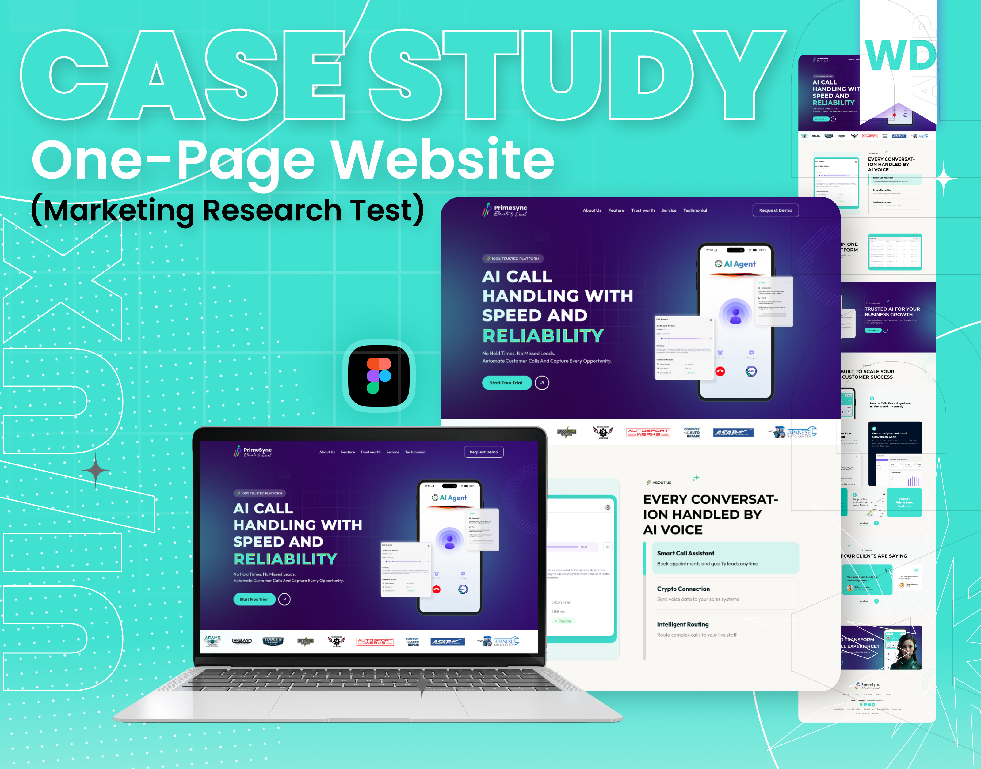 PrimeSync – One-Page Website (Marketing Research Test) case study landing page design ui ux design website design