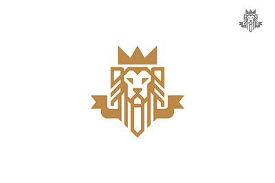 Royal Lion Logo animal crown lion gaming identity king lion leader majestic ribbon lion royal sports timeless