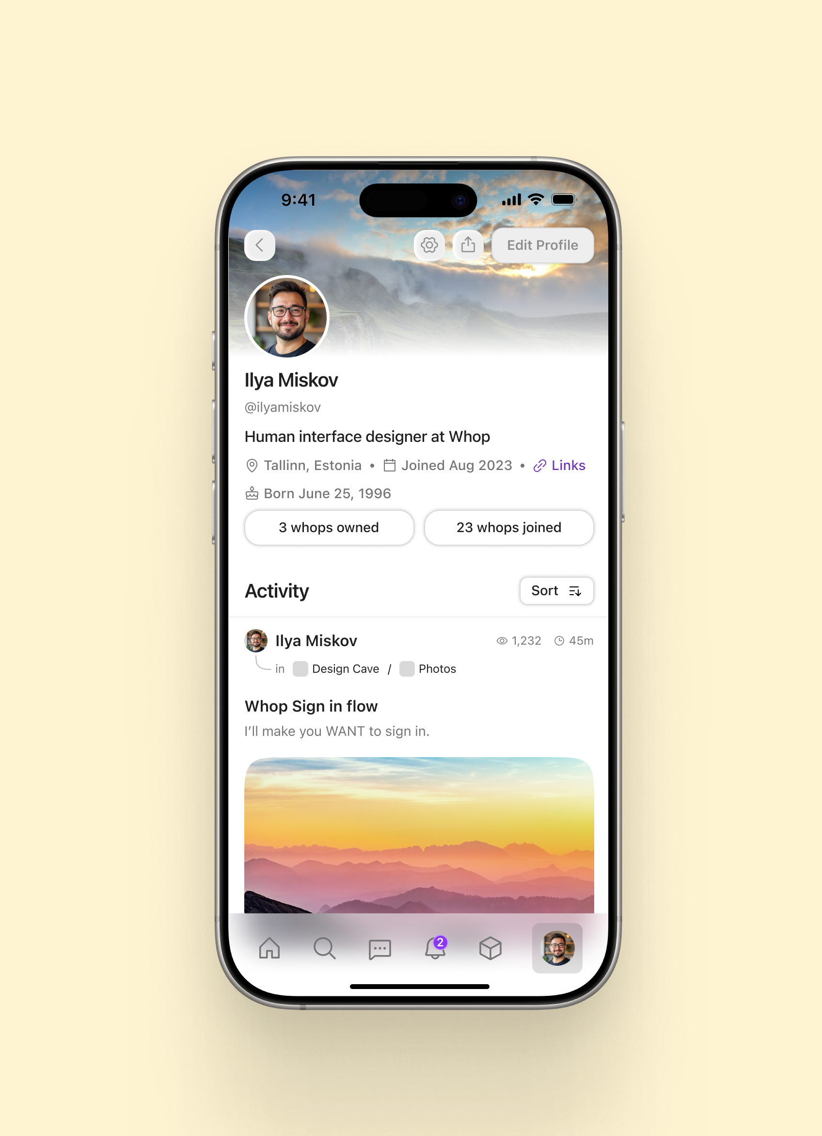 Social app UI 3d design facebook figma graphic design social app social media ui