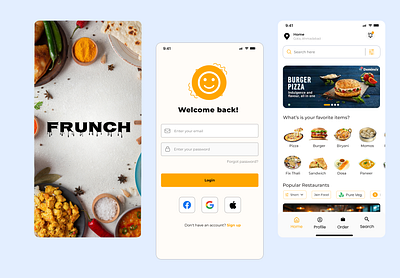 Food Delivery App UI Design for a Tasty Experience app branding design graphic design logo typography ui ux