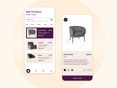 Furniture App UI – Minimal & Elegant Shopping Experience