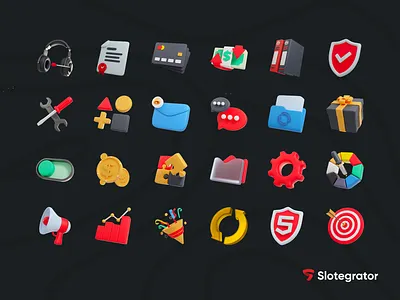 Icon Set for Website 3d 3d render 3dmodeling 3drender blender blender3d branding digital art graphic design ui visualization