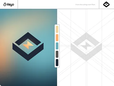 It's Electric! badge box logo brand branding cutting room floor design electric graphic design heyo! logo