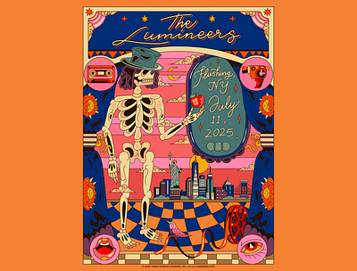 The Lumineers Poster Flushing NY 2025 merch