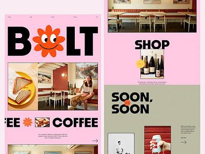 BOLT - Cafe & Shop Website Design branding cafe colorful design e commerce food intuitive design shop ui ui design user interface ux design uxui vibrant vibrant design web web design website concept website design