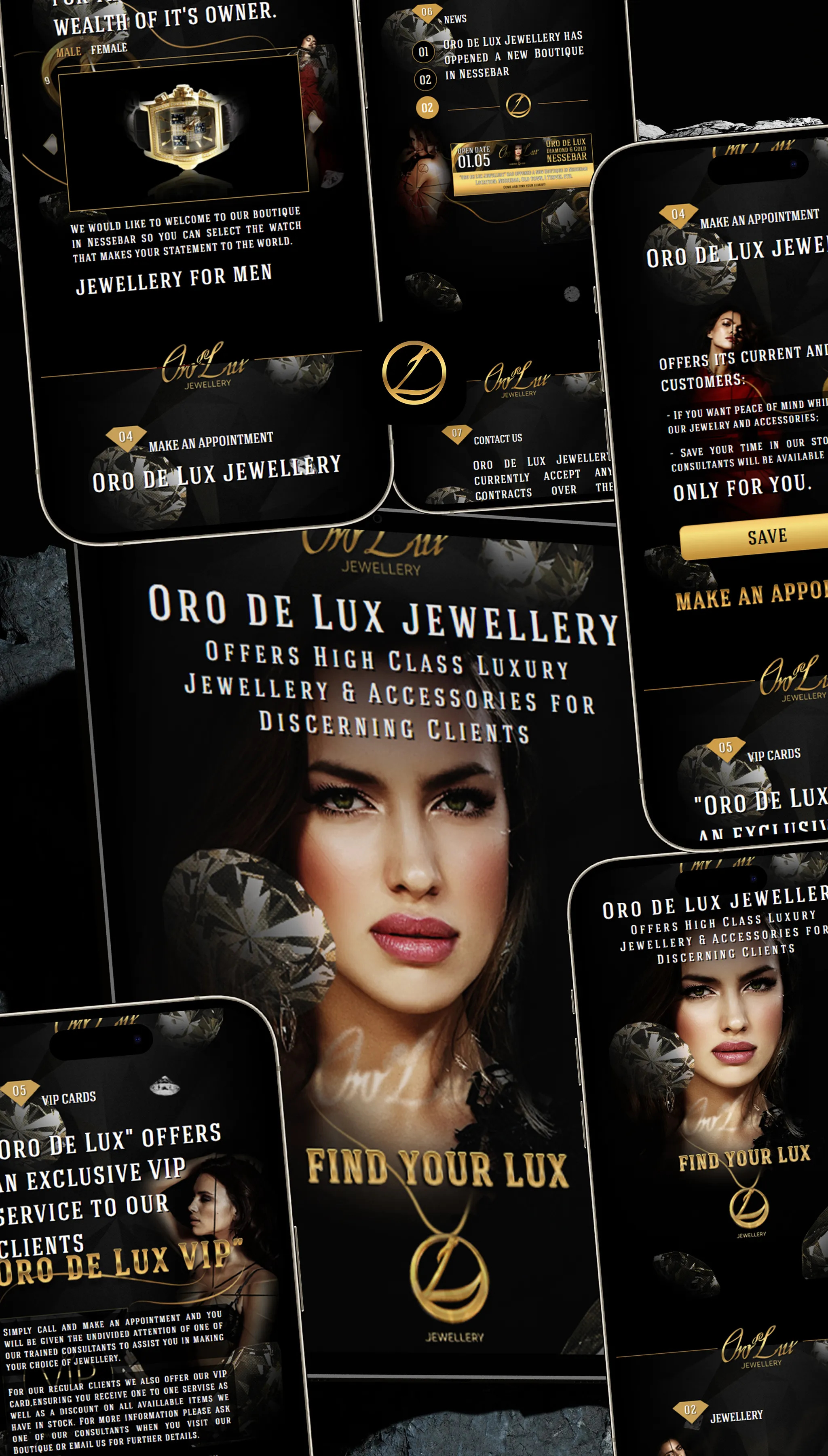 Oro de Lux Jewellery — High Class Luxury Jewellery & Accessories design development graphic design ui ui design ux ux design web web design web development webdesign