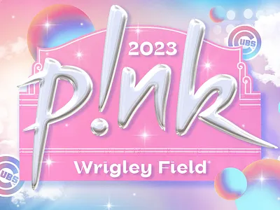 Pink! Wrigley Field Concert Creative branding chicago cubs chrome concert photography pink typography wrigley field