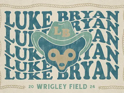 Luke Bryan Wrigley Field Concert Creative branding chicago chicago cubs concert country design handdrawn illustration luke bryan wrigley field