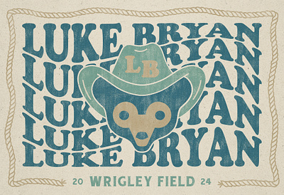 Luke Bryan Wrigley Field Concert Creative branding chicago chicago cubs concert country design handdrawn illustration luke bryan wrigley field