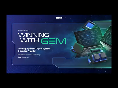 WINNING WITH GEM LINKEDIN POST 3d design graphic design illustration social post typography