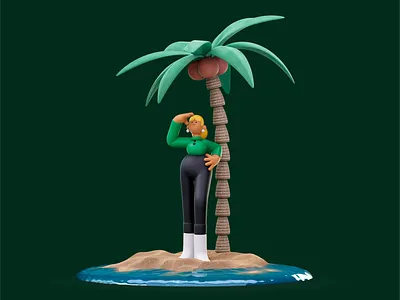 Bolt Brand Refresh 3d blender branding character coconut design flat vector graphic design hair icons illustration island looking no found summer tree ui water yellow