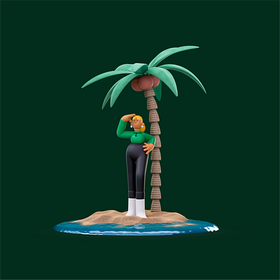 Bolt Brand Refresh 3d blender branding character coconut design flat vector graphic design hair icons illustration island looking no found summer tree ui water yellow