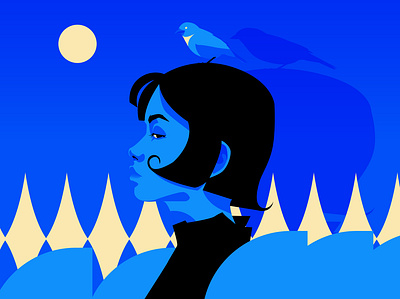 Birdy abstract bird bird illustration blog composition design editorial editorial illustration illustration laconic lines minimal portrait portrait illustration poster splash vecto vector illustration woman woman illustration