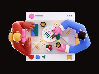 Skip the feed, Gift Card 3d blender blue character couple date night design drink eating fine dining flat vector food illustration instagram instagram post red yellow