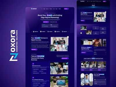Noxora — Digital Marketing Agency Elementor Template Kit agency ai business corporate dark digital digital markting elementor landing page landingpage marketing purple seo social media marketing startup ui web deisgn agency web design webdesign wordpress
