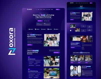 Noxora — Digital Marketing Agency Elementor Template Kit agency ai business corporate dark digital digital markting elementor landing page landingpage marketing purple seo social media marketing startup ui web deisgn agency web design webdesign wordpress