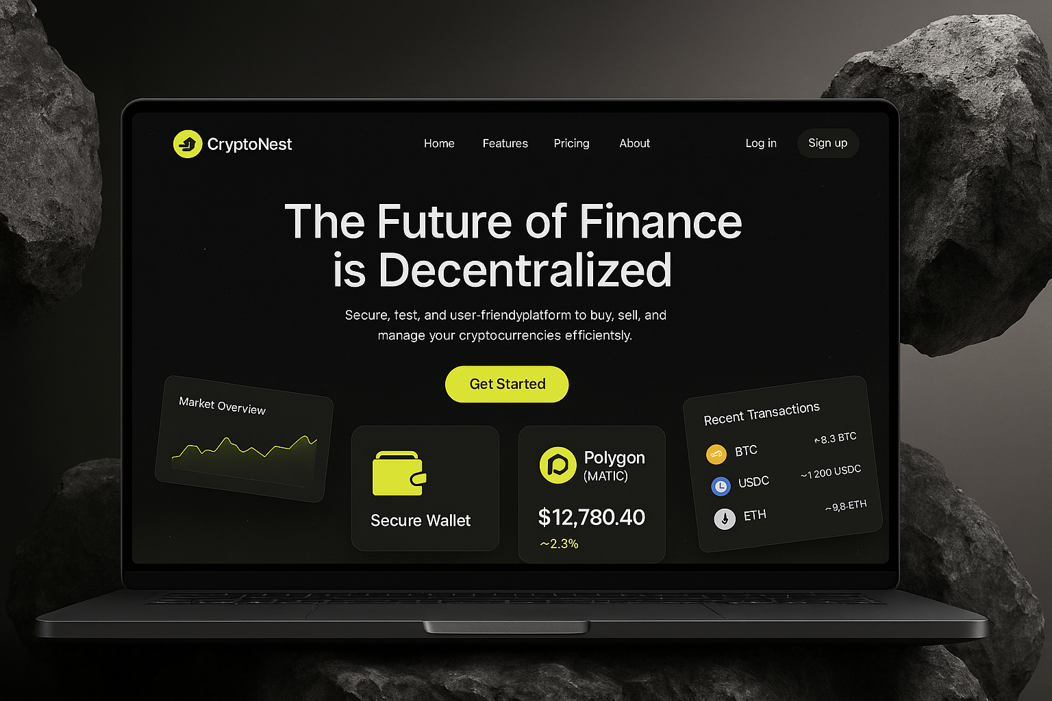 CryptoNest UI – Decentralized Finance Platform Dashboard blockchaindesign cryptodashboard cryptoplatform cryptoui darkdashboard decentralizedfinance defiui dribbbleinspo financeapp fintechui modernwebui neonui securewallet uxuidesign web3design