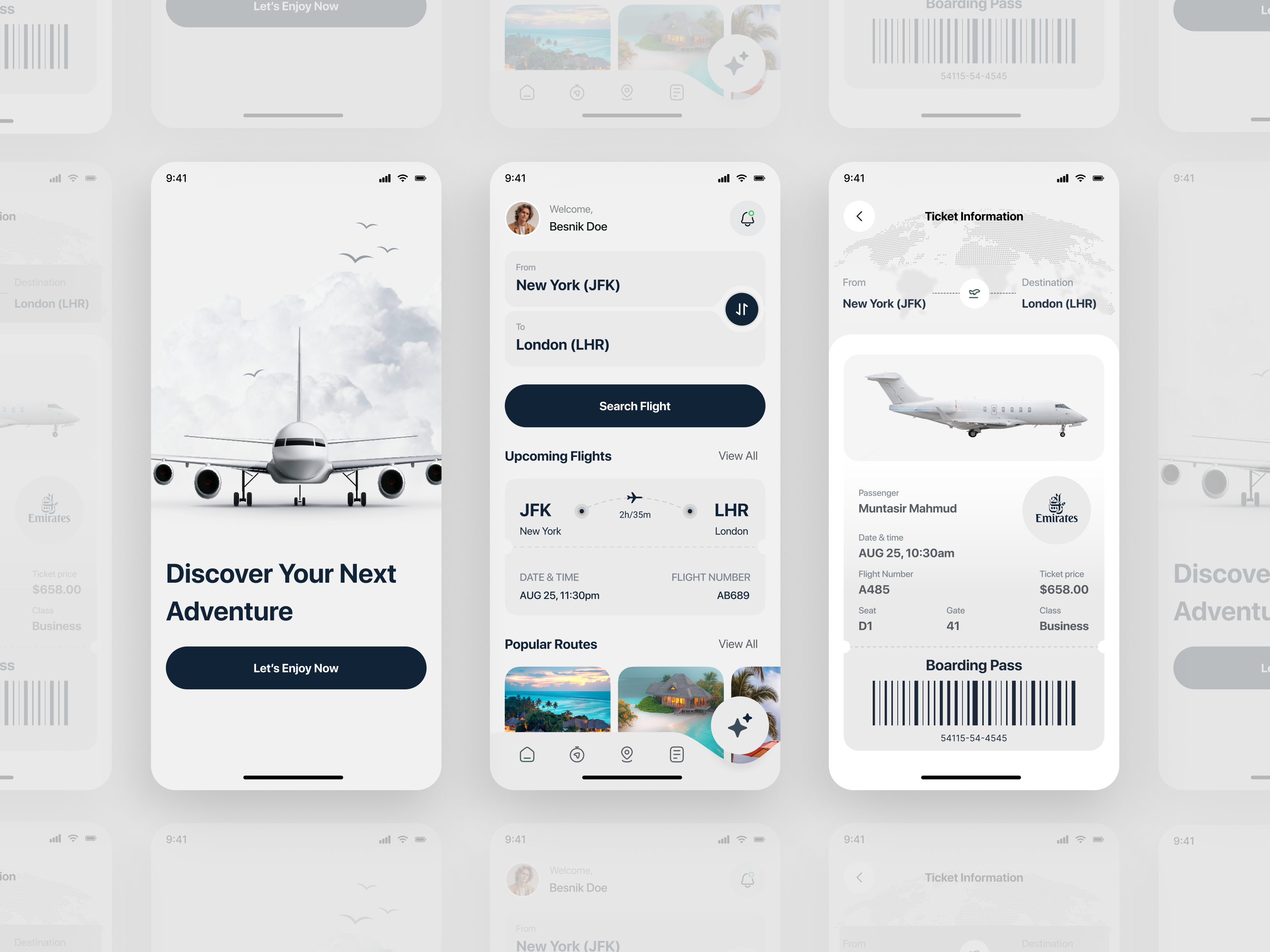 Flight Booking App aiapp airfaredeals aiux app appdesign bookingapp branding dailyui design figmadesign flightappdesign flightbookingui minimal travelapp traveltech ui uidesign ux uxdesign uxinspiration