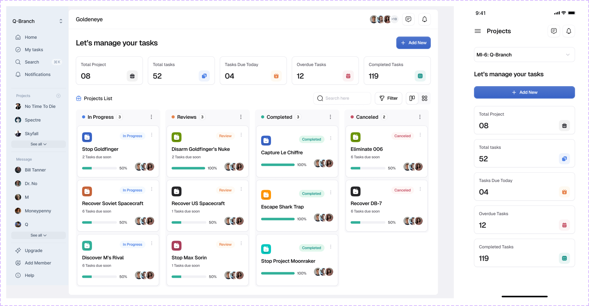 Project Management Tool: Q-Branch project management