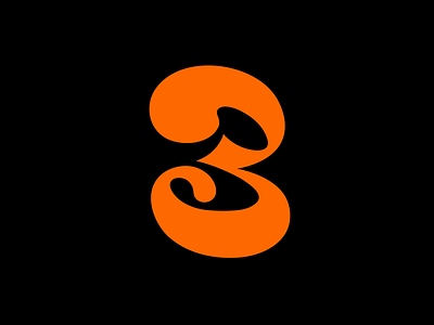 3 bakery black branding cafe colorful custom fun graffiti graphic design handwritten logo logo design logodesign logomark logotype minimal minimalist number orange simple